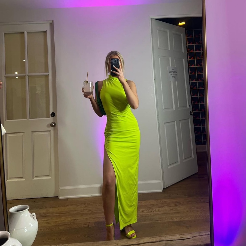 Superdown 💛Neon Yellow High Low Dress - Picture 9 of 9